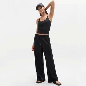 NWT Athleta Retreat Linen High Rise Wide Leg Pant Black 2X